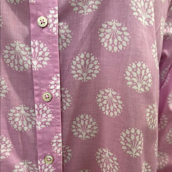 TALBOTS COTTON BUTTON FRONT SHIRT-TREE OF LIFE. - Picture 4 of 9